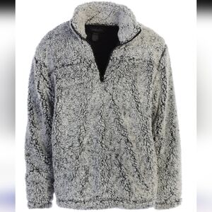 Gioberti Men's Super Soft Smokey Gray Sherpa 1/4 Zip Pullover Sweater Small